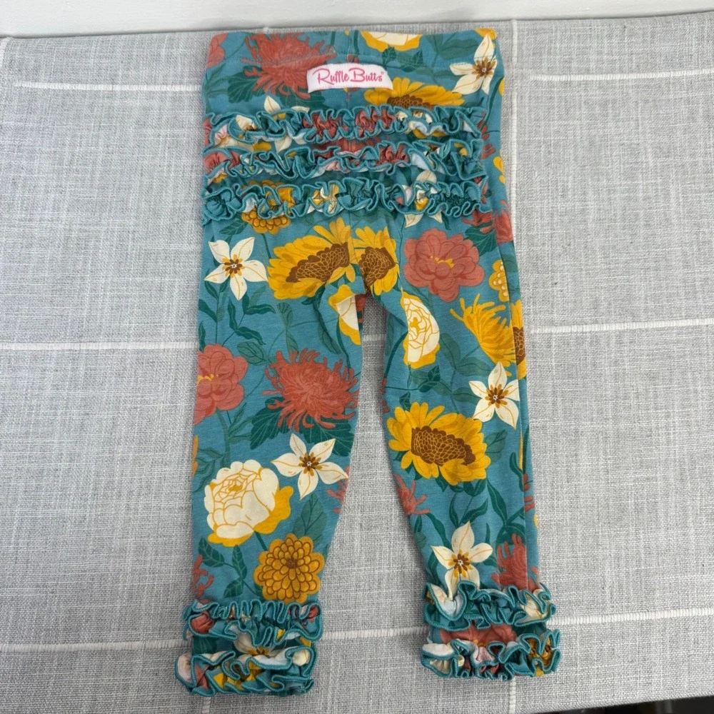 Ruffle Butts Girls 12-18 Months Long Sleeve Shirt Pant Set 2‎ Pieces Floral